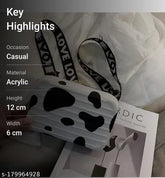 Acrylic Cblock women's sling bag, free size, animal net pattern, cross-body style, made in India